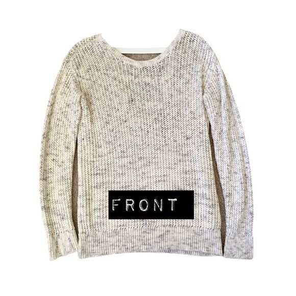 Trouvé Marled Knit Cut Out Sweater Light Gray & White Women’s US Size Small - Picture 4 of 6